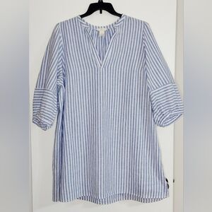 H&M Blue and White Striped Shift Dress